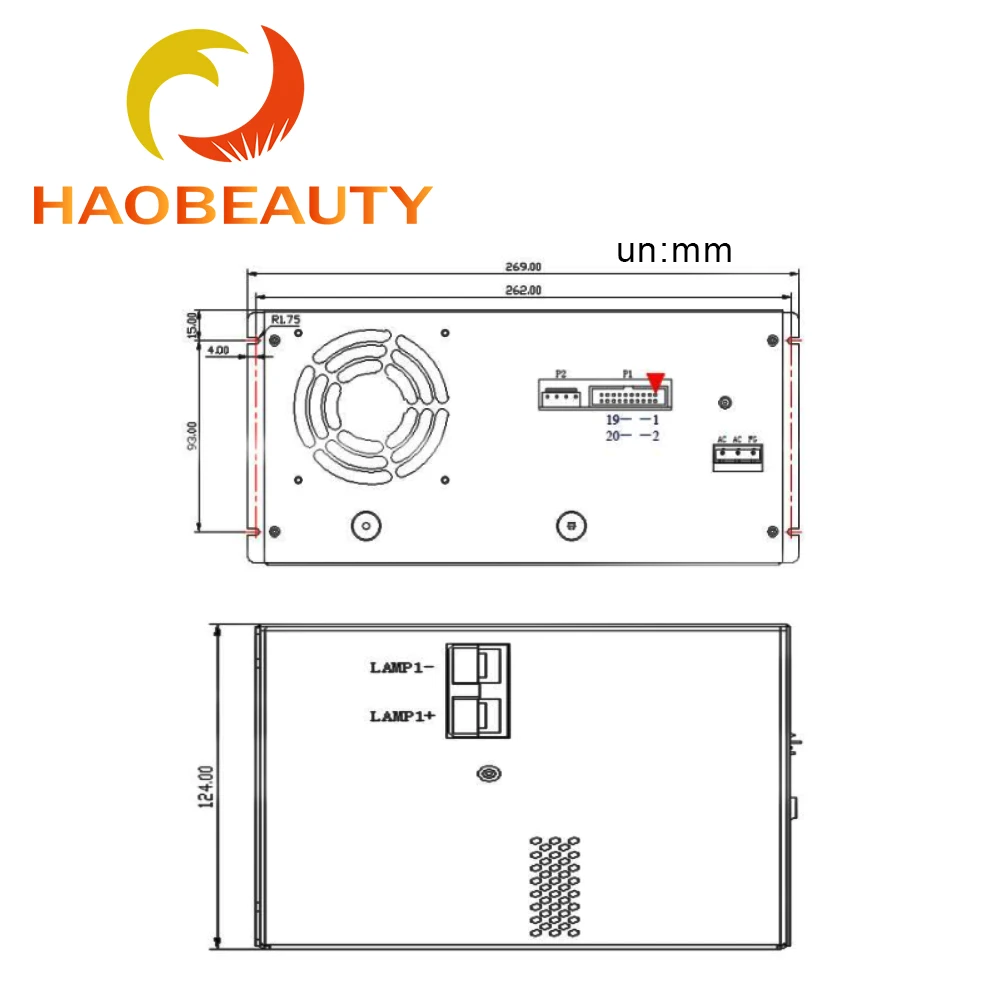 HaoBeauty QPM Series Non-Invasive Eyebrow Washing Laser Power Supply 500W 0-1000V Display size 4.3 inch 8 inch