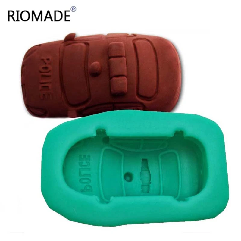 3D Police Car Style Silicone Soap Molds Car Cake Decorating Tools Moulding Sculpture Resin Handmade Mould S0008XC