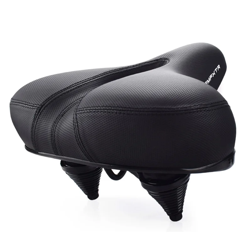 Men Women Bicycle Seat Big Butt Leather Cycling Saddle Mountain Bike Accessories Shock Absorber Spring Thicken Wide Soft Cushion