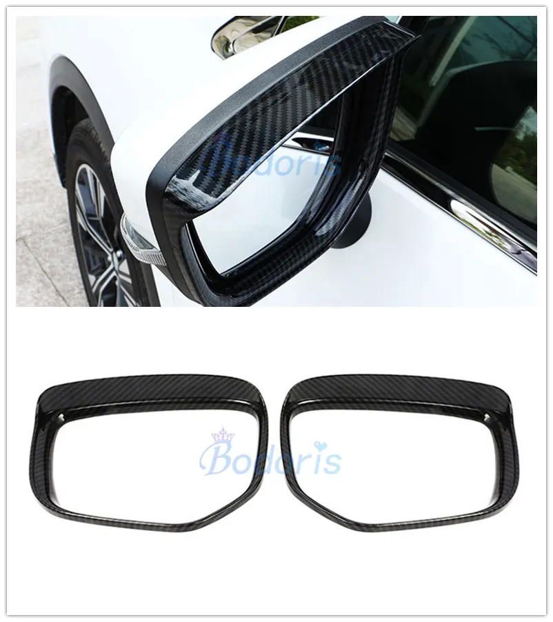 For Mitsubishi Eclipse Cross 2018 2019 2020 Carbon Fiber Color Side Rearview Mirror Eyebrow Rain Shield Cover Trim Accessories