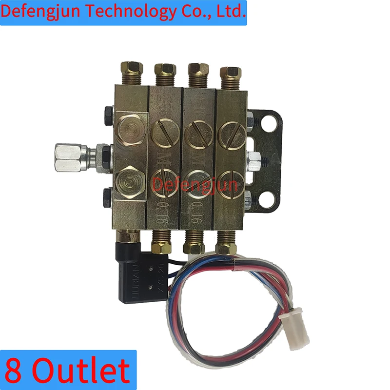 JPQ1 Series 8 Outlet High Pressure Grease Dispenser Block Lubrication Grease Divider Manifold Grease Distributor With NO SWITCH