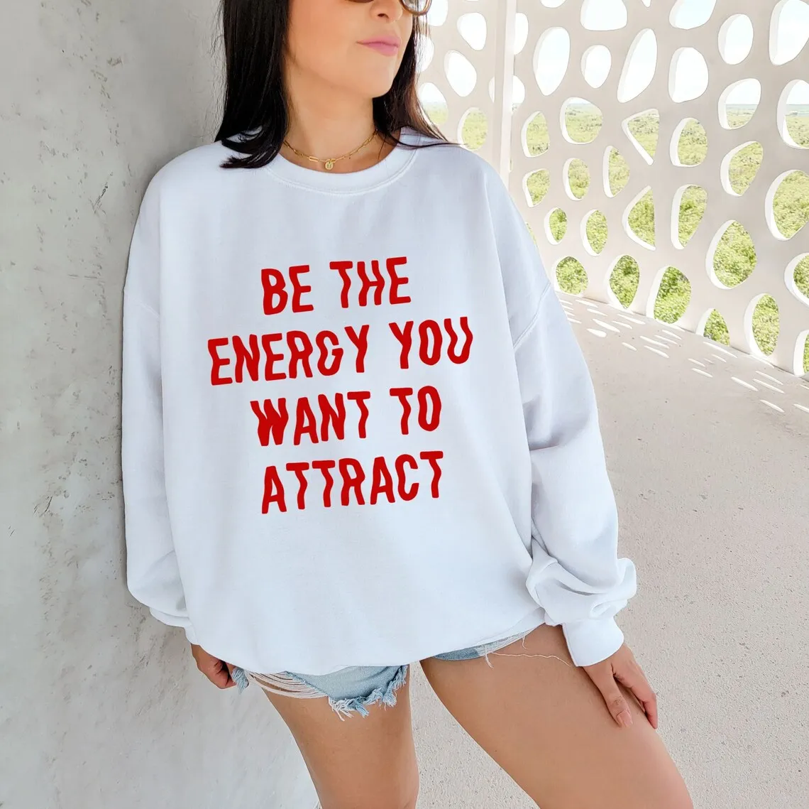 

Sugarbaby Be The Energy You Want To Attract Funny Graphic Cotton Sweater Aesthetic Sweatshirt Crewneck Tumblr Hoodie Drop Ship