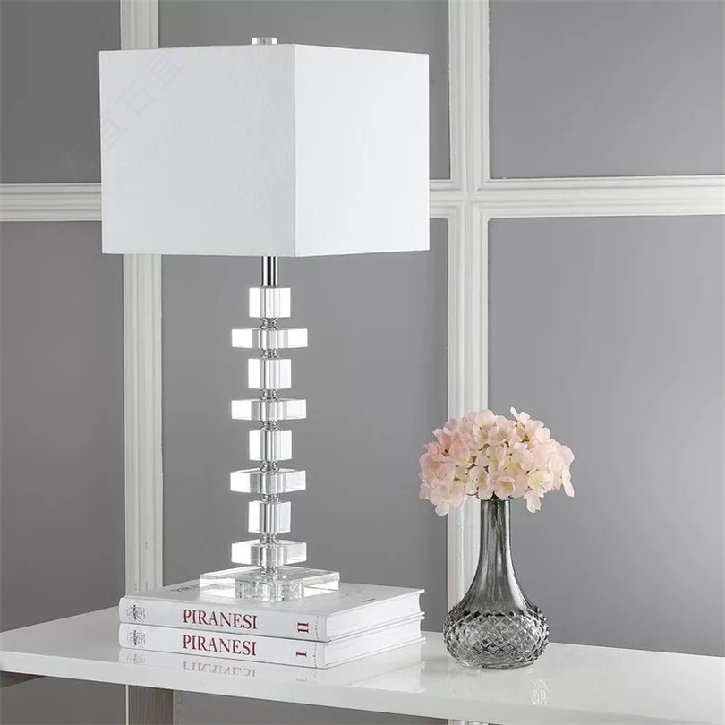 Modern LED Simple Personality Crystal Table Lamps for Living Room Bed Lamp Bedside Light Table Light Tafellamp Lamps Bedroom