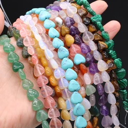 Natural Stone Heart-shaped Gemstone Beads 10x10x5mm DIY for Jewelry Making End Beads Necklaces Accessories Gift for Women