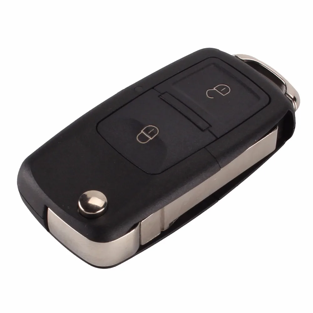 KEYYOU-Flip Folding Remote Car Key Case, Shell FOB para VW, Volkswagen, MK4, Seat, Altea, Alhambra, Ibiza, 2 botões