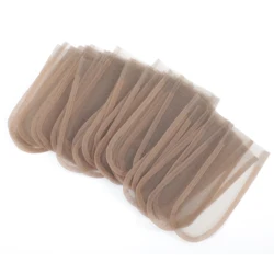 Red de encaje suizo marrón oscuro para la fabricación de pelucas, Material de encaje para pelucas, cierre de encaje, 10 Uds.