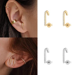 Crmya klassisches Piercing Ohr vergoldete Zirkon Haken Ohr stecker für Frauen koreanischen Modeschmuck Großhandel