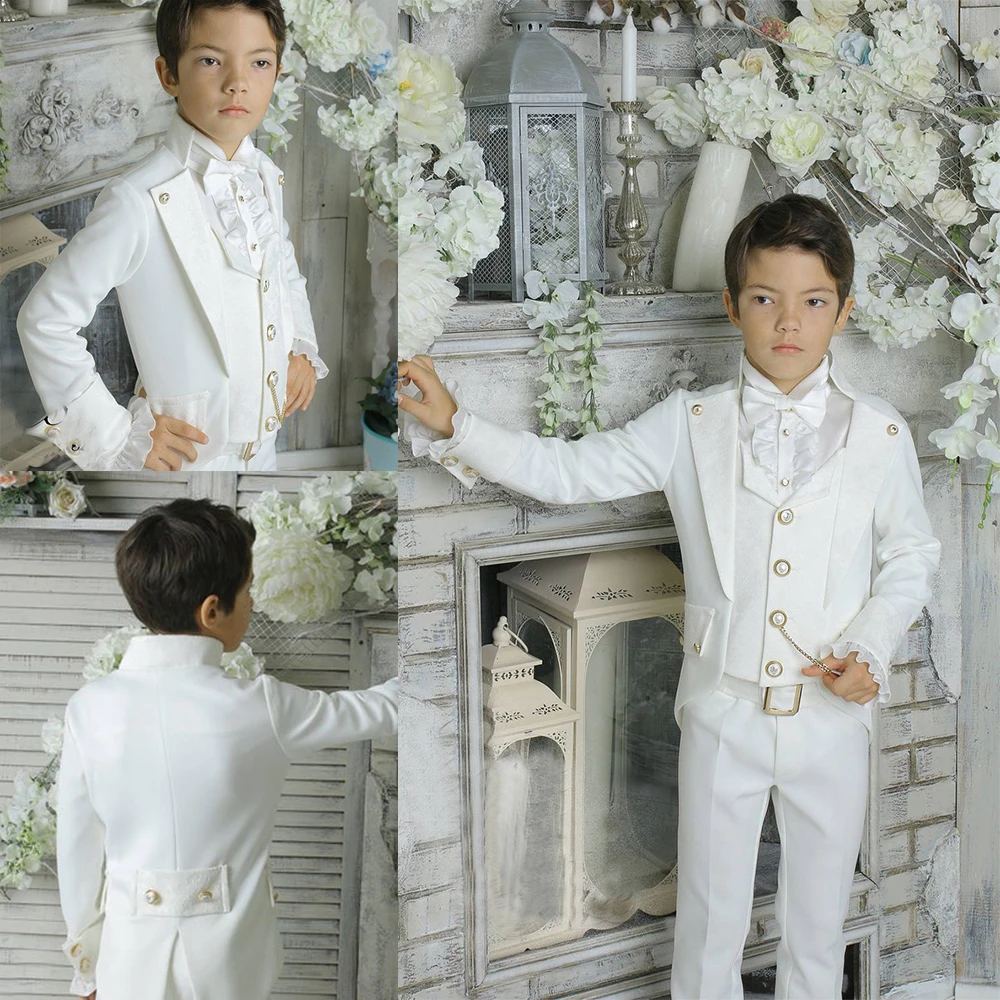 2020 Noble Royal Boys Tuxedo Boys Dinner Suits Three Piece Boy Peaked Lapel Formal Suit Tuxedo for Kids Tuxedo