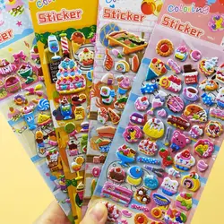 Kids Stickers 4 Sheets 3D Puffy Bulk Stickers Drawing Toy  for Girl Boy Birthday Gift Scrapbooking Teachers Animals Cartoon