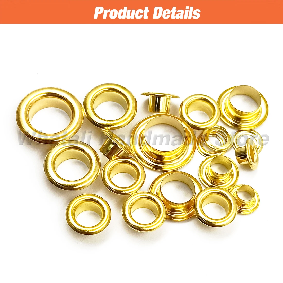 200Pcs occhielli in metallo con foro Color oro passacavi con rondella per accessori in pelle fai-da-te etichette per borse abbigliamento scarpe