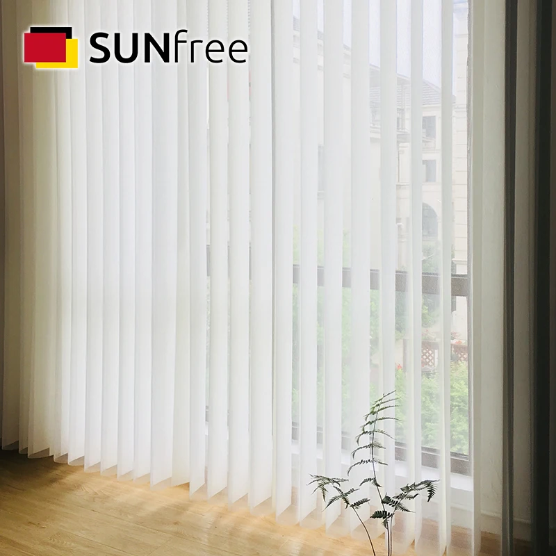 Modern Elegant Vertical Blinds light transmission fabric vertical curtain screen Voile Drape Curtain balcony living room office