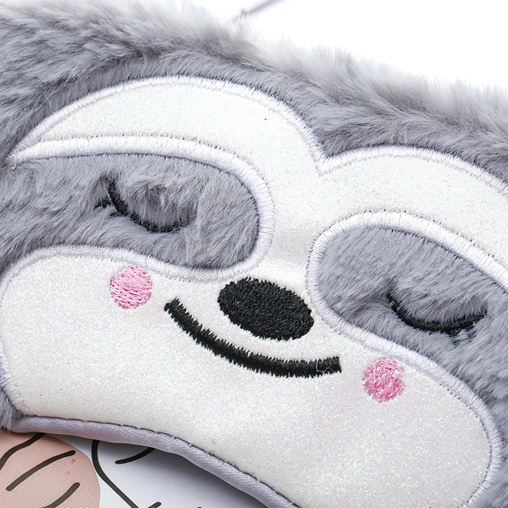 Cute Sloth Cartoon Sleep Eye Mask Plush Eye Cover Sort Sleeping Mask Travel Naps Rest Eye Patches for Women Man to Sleep Better