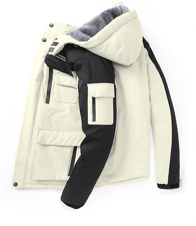 Winter New Thick Warm Fleece Outdoor Parkas Jacket Coat Men Windproof Hooded Military Parkas Men Fashion Casual Jacket Men