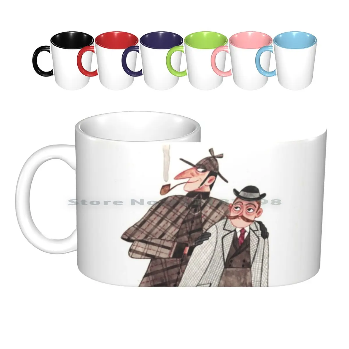 Holmes & Watson tazze in ceramica tazze da caffè tazza da tè al latte Holmes Watson houston letteratura Detective Sherlock English Creative