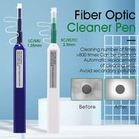 2PCS/lot FTTH Optical Fiber cleaning pen tool 2.5mm LC MU 1.25mm SC FC ST LC Connector Optical Smart Cleaner