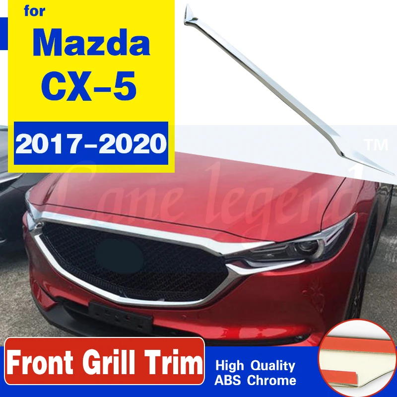 Fit For Mazda CX-5 CX5 2017 2018 2019 2020 ABS Chrome Exterior Front Engine Machine Grille Upper Hood Cover Trim Car Styling