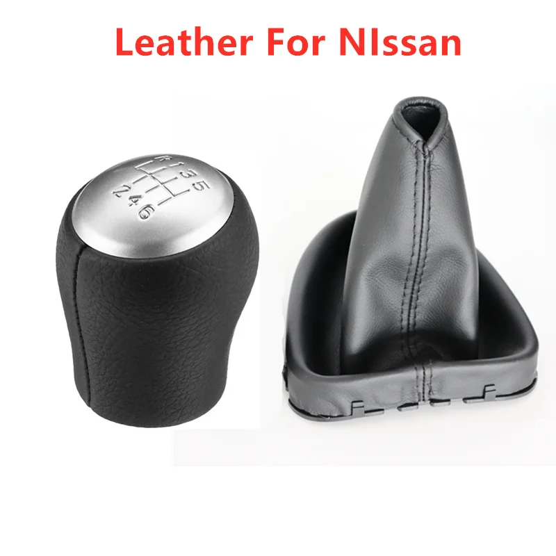 

Car Gear Shift Knob Boot Cover for NISSAN QASHQAI I J10 X-trail 2006-2013 QASHQAI II MT 6 Speed Accessories