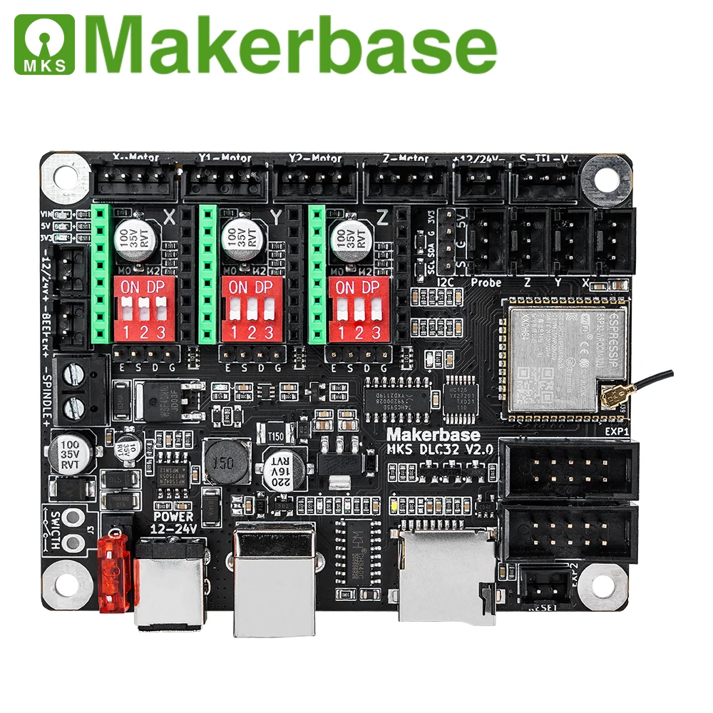 Makerbase MKS DLC32 Grbl kontroler działa dla lasera i CNC z ESP32 WIFI i TS35/24 ekranem dotykowym dla laserowa maszyna grawerująca