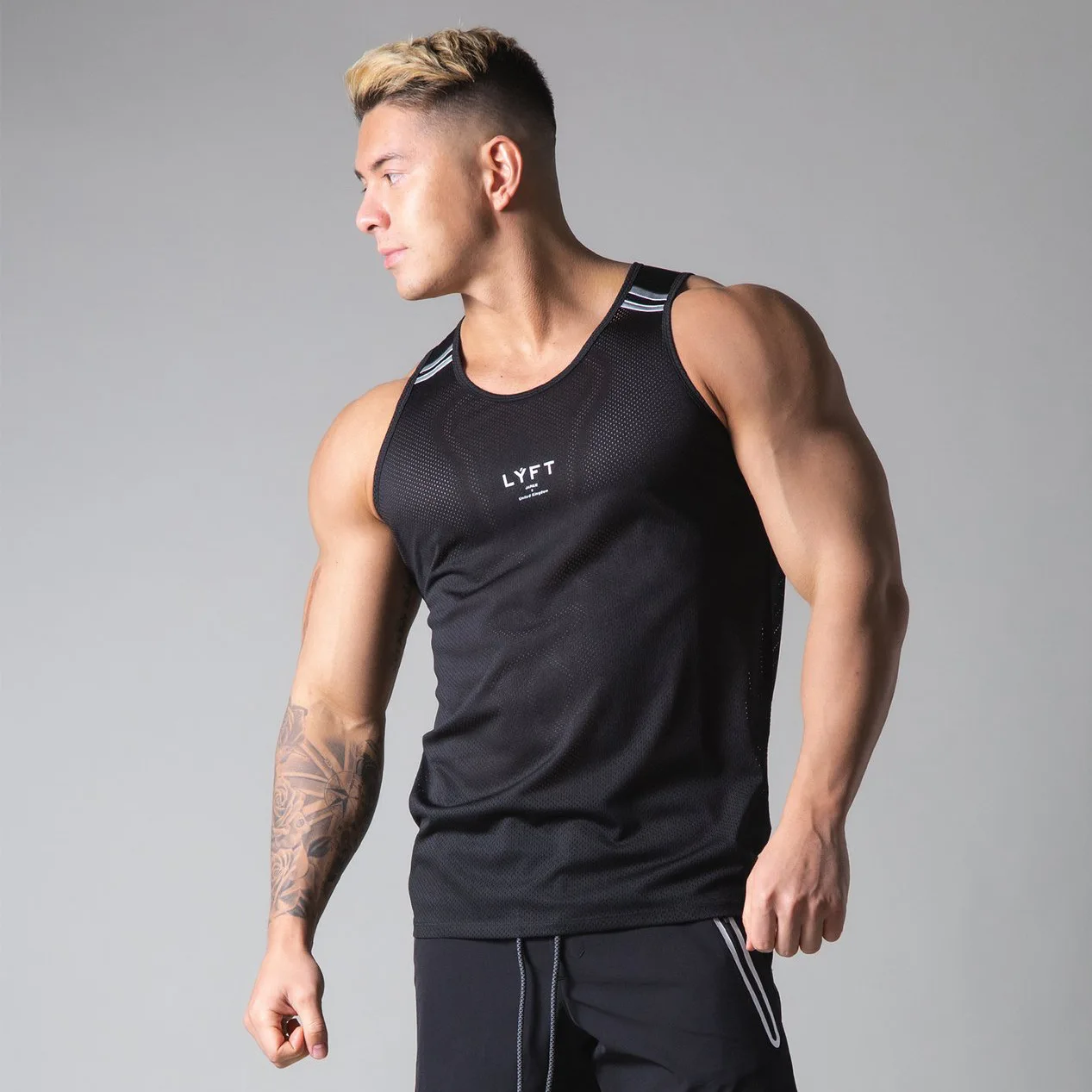 Männer Tank Top Mesh Atmungsaktive Workout Basketball EIN Hemd Bodybuilding Crop Top Singulett Männer Gym Kleidung – Detail 30
