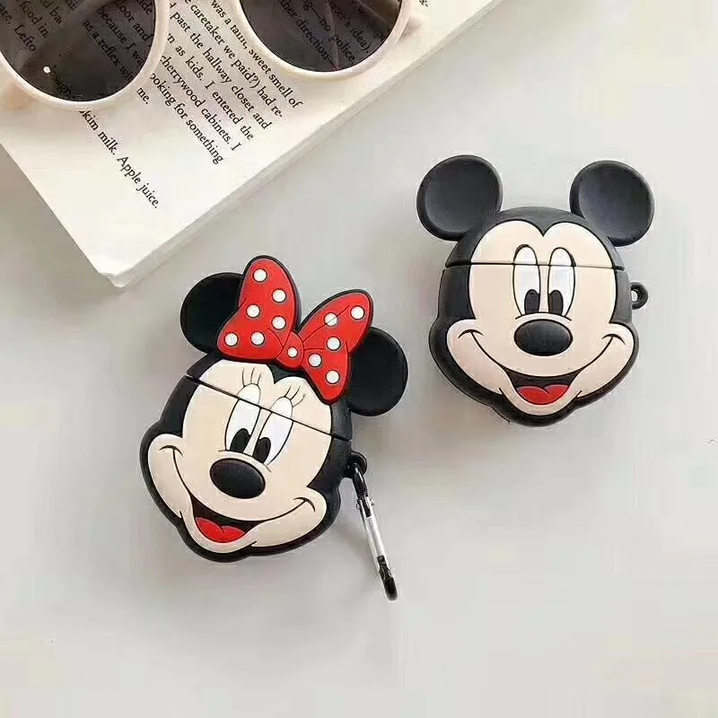 Disney kreskówka myszka miki Minne silikonowe etui do Airpods 1 2 ochronna Bluetooth bezprzewodowe ładowanie słuchawek pokrywa dla Airpods Pro