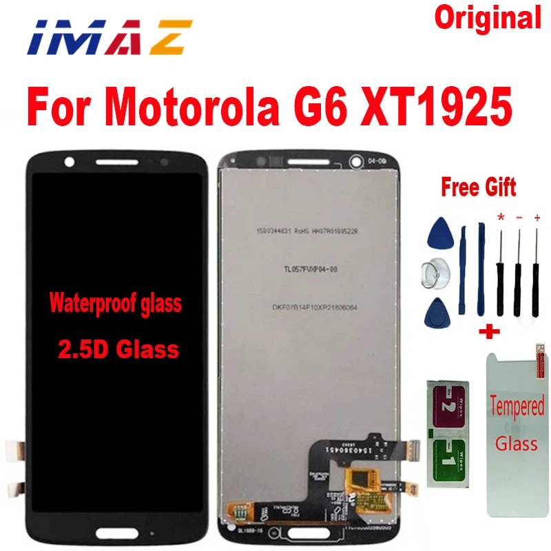 

IMAZ Original 5.7" For Motorola G6 LCD Display Touch Screen Digitizer Assembly Replacement Parts + Tools For Moto G6 XT1925 LCD