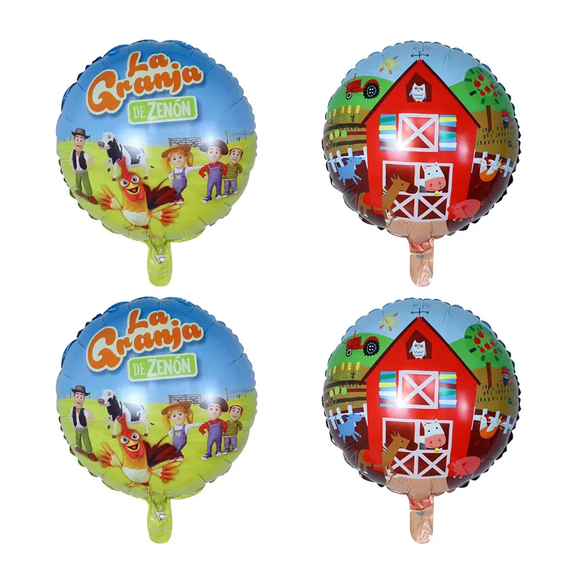 10pcs/lot 45*45cm Cartoon Farm Paradise foil Air Balloons Party Decoration Globos Pasture Animals Foil Helium Balloons Kids Toys