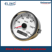 ELING Pulse signal 120km/h 200km/h Waterproof IP67 Motorcycle Speedometer odometer Gauge for Car Truck Boat with Red Backlight