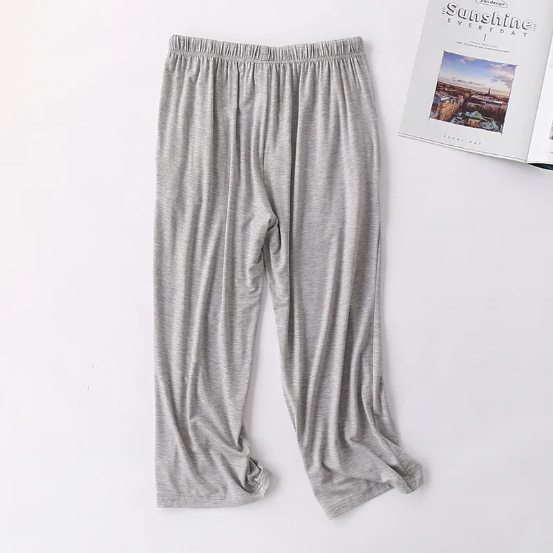 New Modal Sleep Pajama Pants Women Thin Calf-Length Pant Loose Large Size Pink/Gray/ Black Casual Home Wear Pantalones De Mujer