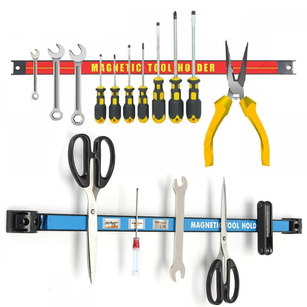 ALLSOME 8/12/18" Magnetic Tools Holderbar Organizer Storage Rack Tool With Strong Magnet Storage For Garage Workshop Metal Tools