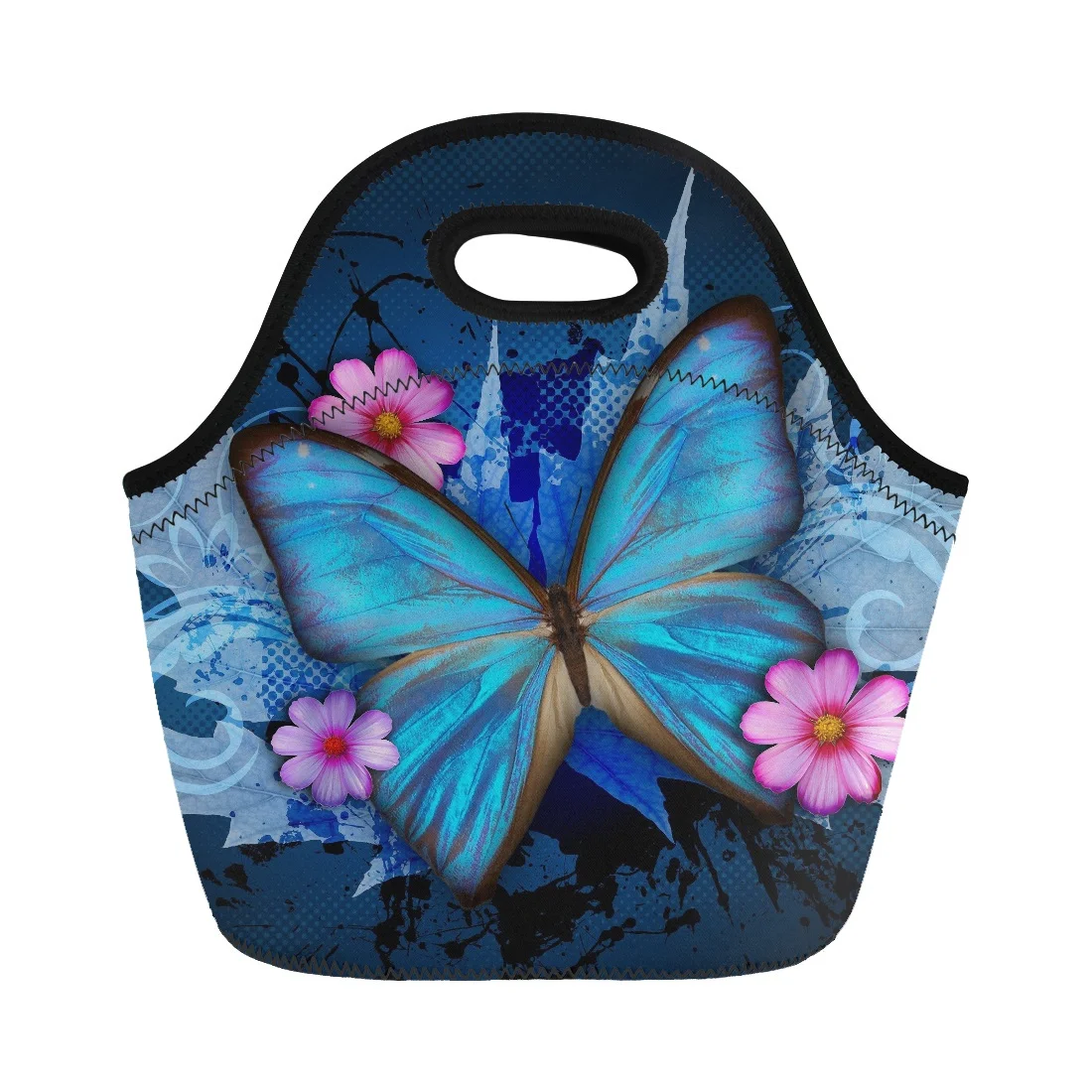 Functional Butterfly Cooler Lunch Box Portable Insulated Polyester Lunch Bag Thermal Food Picnic Lunch Bags For Women Kids