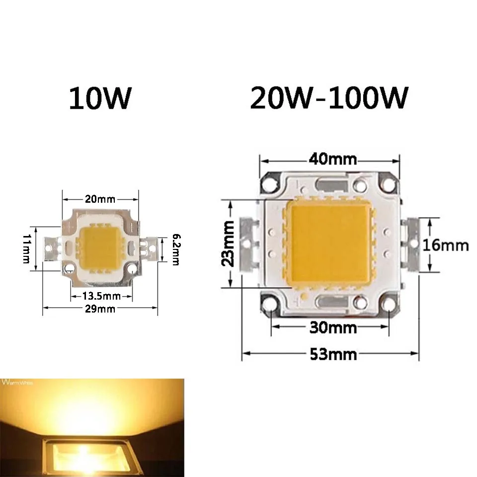 LED Chip Beads 100W 50W 30W 20W 10W 30-36V Backlight Diode Lamps Cold White Warm White LED Matrix For DIY LED Flood Light Bulbs