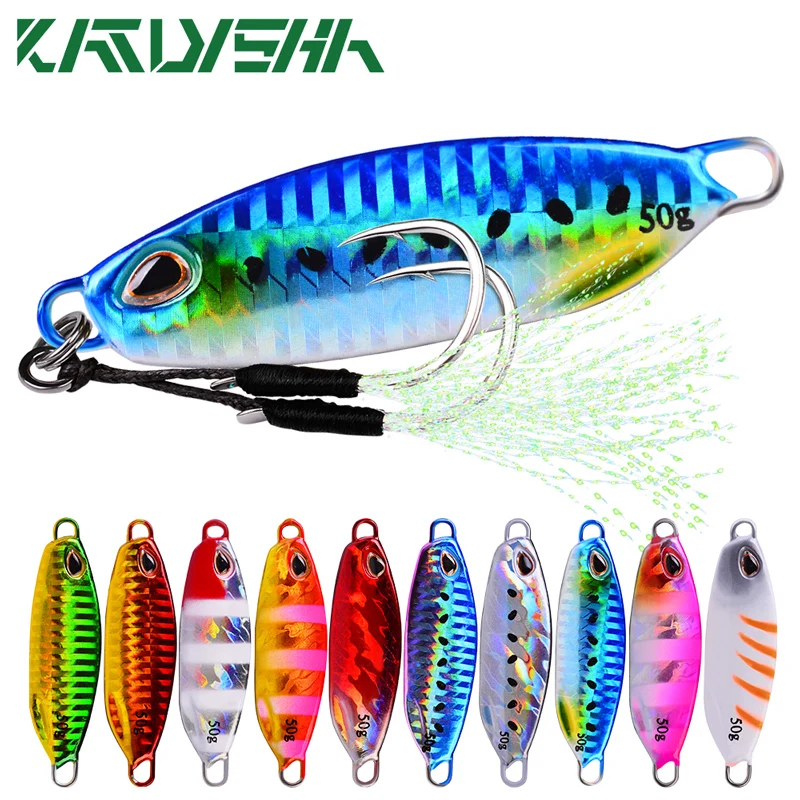 KATYUSHA 5Pcs/lot Drag Metal Cast Jigging Spoon 10g-15g-20g-30g-40g-50g Shore Casting Jig Fish Sea Bass Hard Baits Fishing