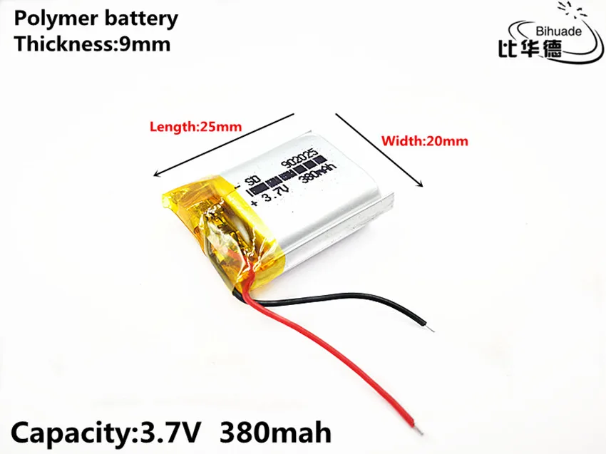 Good Qulity 3.7V,380mAH 902025 Polymer lithium ion / Li-ion battery for tablet pc BANK,GPS,mp3,mp4