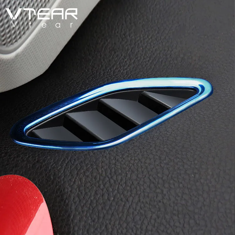 Vtear for MG ZS car air outlet cover decoration frame accessory stainless steel trim accessories interior parts sticker moulding