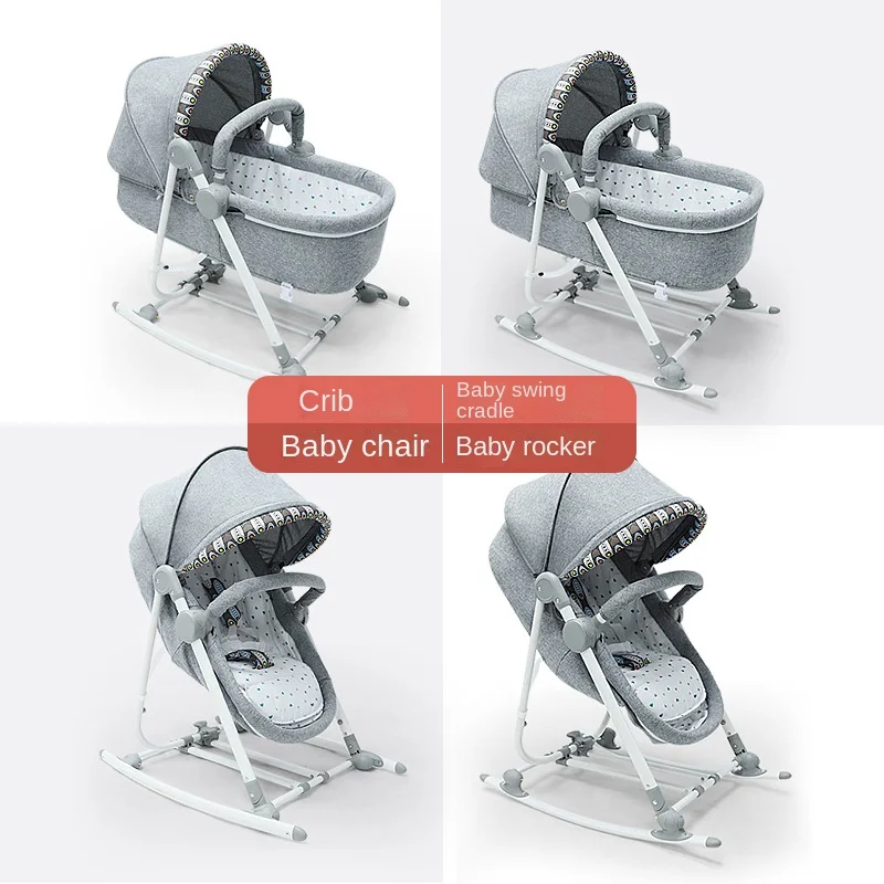 LazyChild Cuna 4 en 1 con mecedora convertible para bebé - imagen 4
