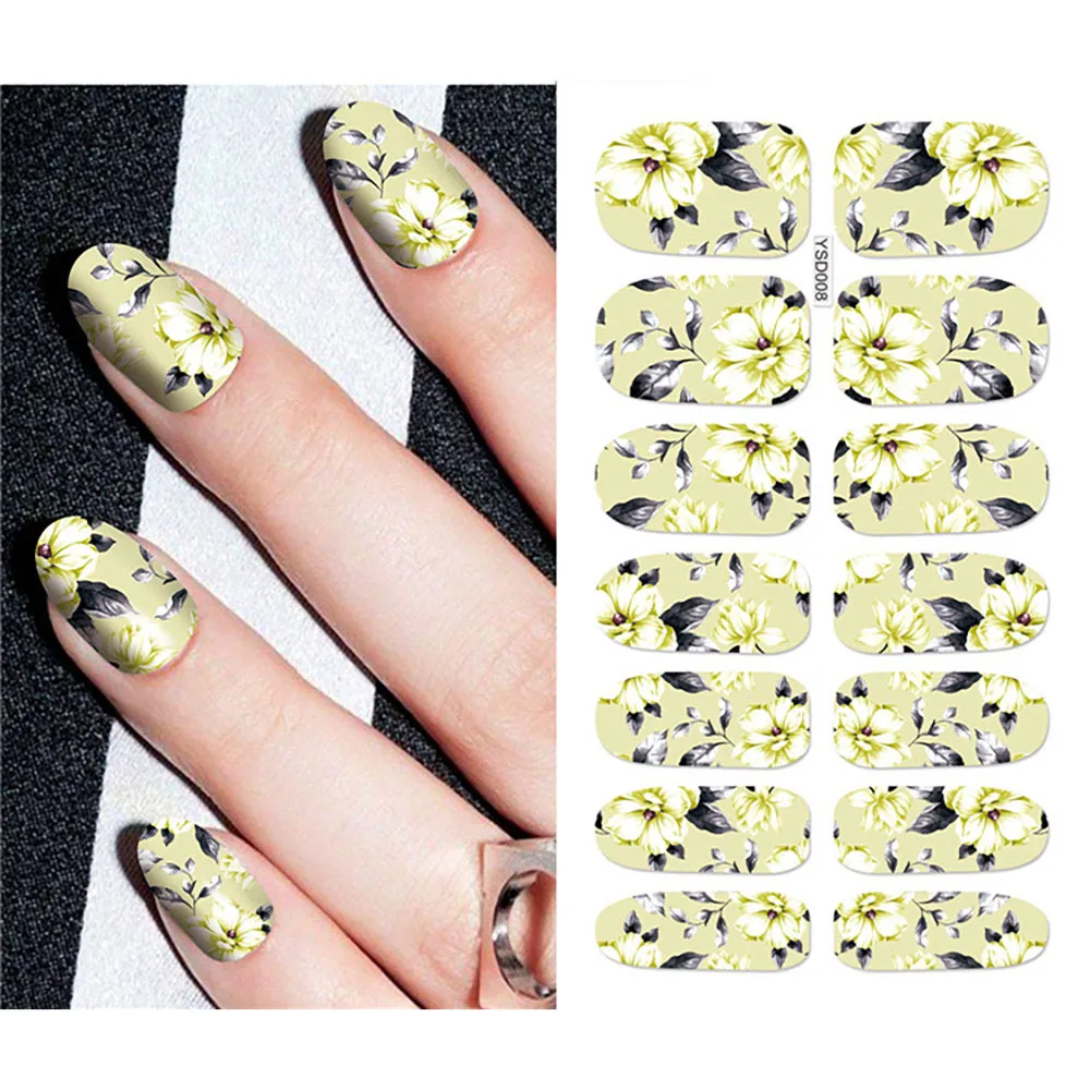 Water Nail stickers For Whole Nails 2022 Transfer Colorful Summer Nail Sticker Design Decals New Year Nail\'s Decoration Manucure