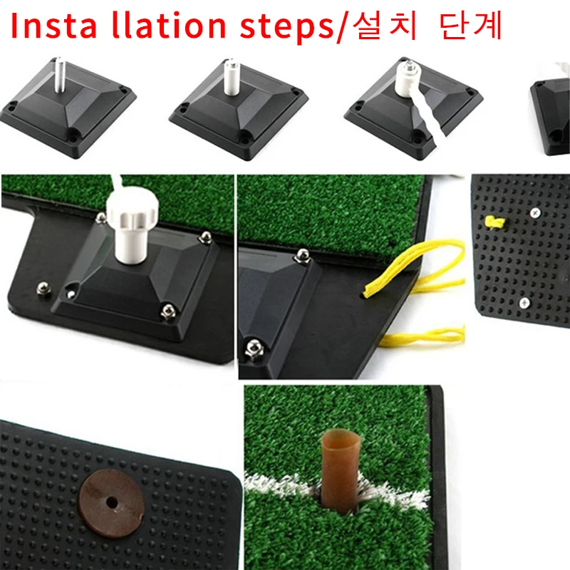 TTYGJ Indoor Golf Practice Mat Swing Practice Golf Batting Mat with Turning Stick Golf Swing Trainer Indoor Golf Game Stimulator