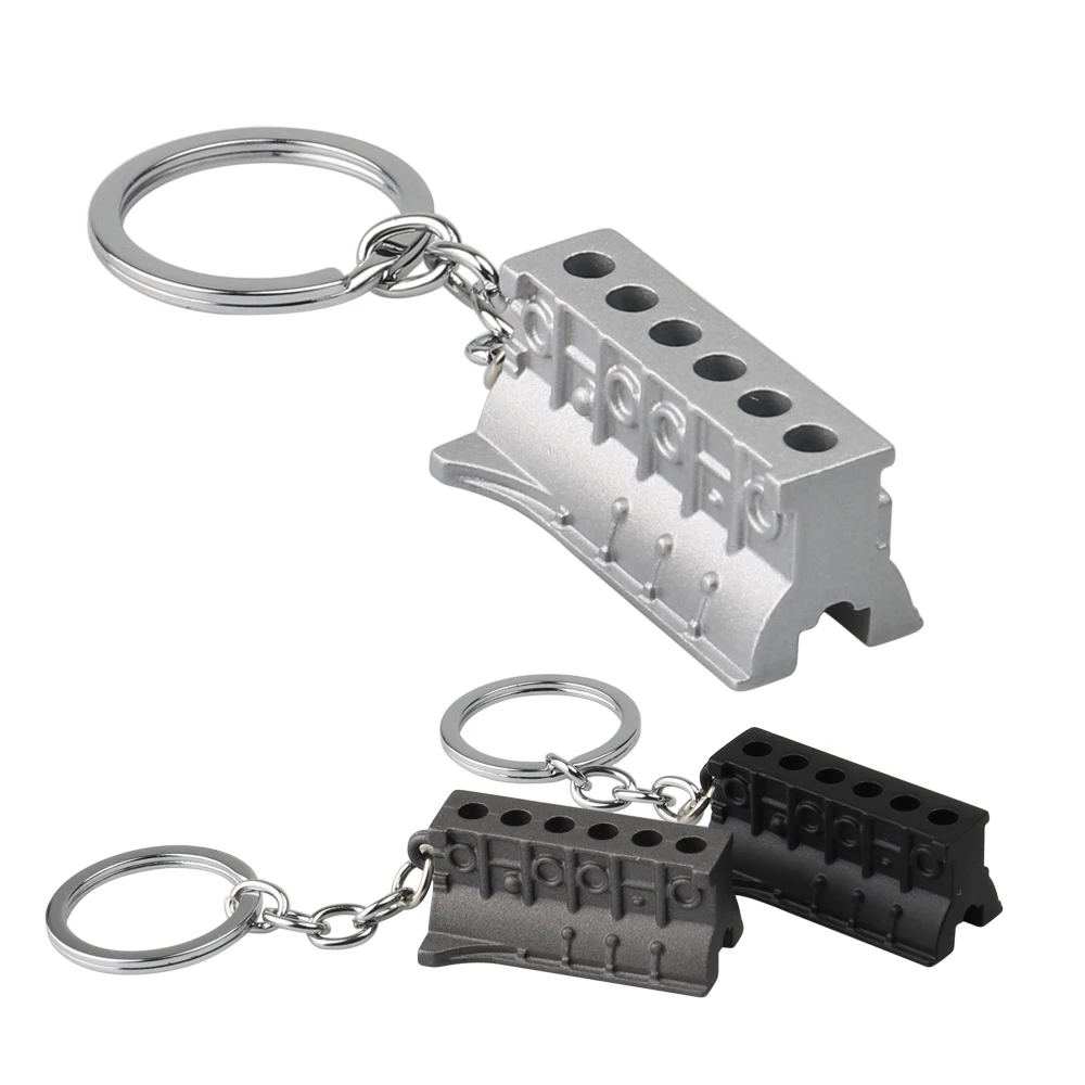 Metal Engine Block Keychain Six-cylinder Engine Body Keyring For BMW Nissan