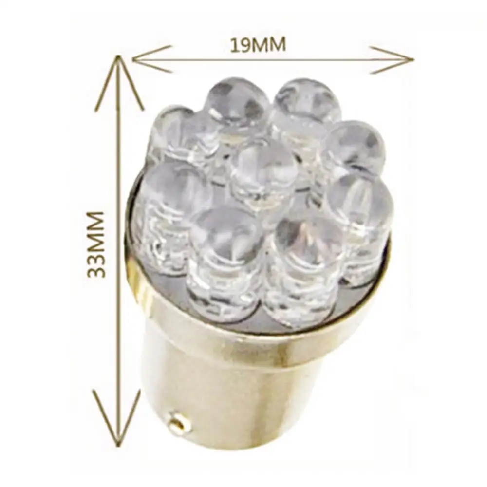 2Pcs/Set G18 1156 9LED Car Turn Signal Tail Brake Reverse Backup Light Bulb Lamp