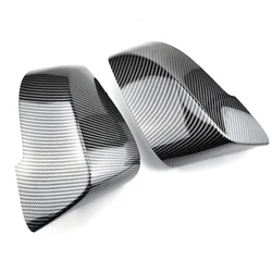 2pcs Replacement Shell Rearview Side Carbon Fiber Pattern Mirror Cover Caps for BMW F10 F11 F18 F07 F06 F12 F13 F01 F02 2013-17