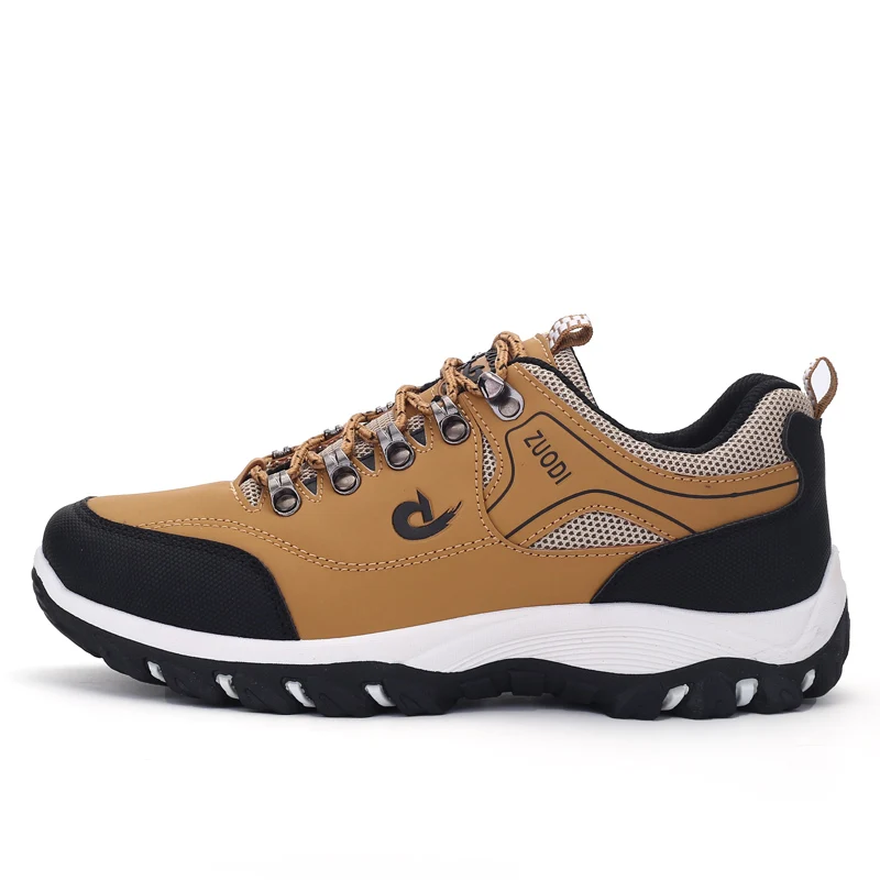 Men Shoes Spring Autumn Breathable Casuals Hiking Walking Sneakers Outdoor Ultralight Leather Slip-on Climbing Trekking Sneakers