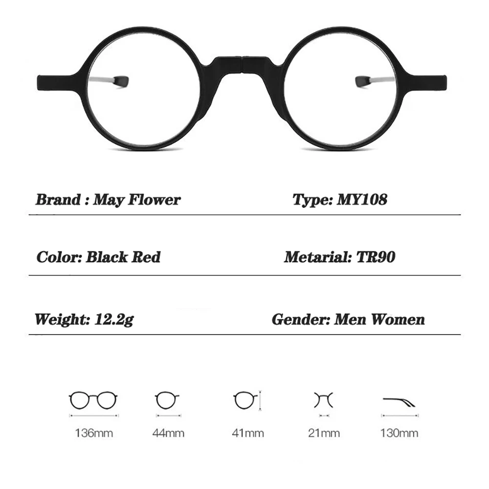 Runde (8) Mode Faltbare Lesebrille Für Frauen Protable Smart Gläser Mit Fall Rahmen Brillen Männer gafas de lectura – Detail 2