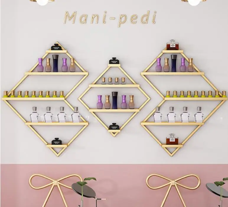 Nail Shop Placement Shelf Diamond Placement Nail Polishing Gel Shelf Display Shelf Wall Hanging Wall web celebrity