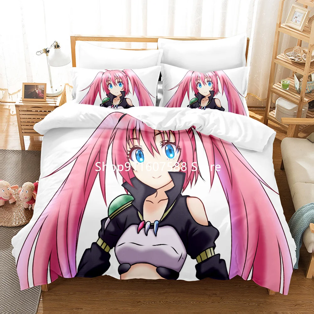 Imagem -05 - dos Desenhos Animados Jogo de Cama 3d Design Slime Personagem Customizati Anime Impresso Crianças Menino Menina Cama Quente Jogar Crianças