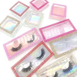 Empty Eyelash Package Hot Style strip Lashes Box 3D/5D Mink Eyelash Case Plastic Eyelash Package Faux Mink Lash Packaging