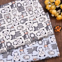 Cute Animal Printed Cotton Twill Fabric DIY Sewing For Patchwork Quilting Handmade Textile Bedding Blanket For Baby & Child