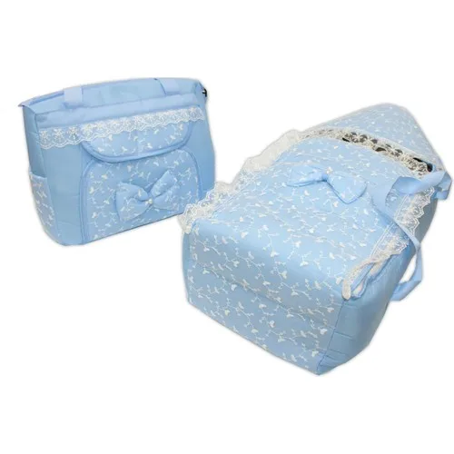 Babyda Mother Baby Ruched Bag Stroller Carry 2'li Set Carrycot-Blue