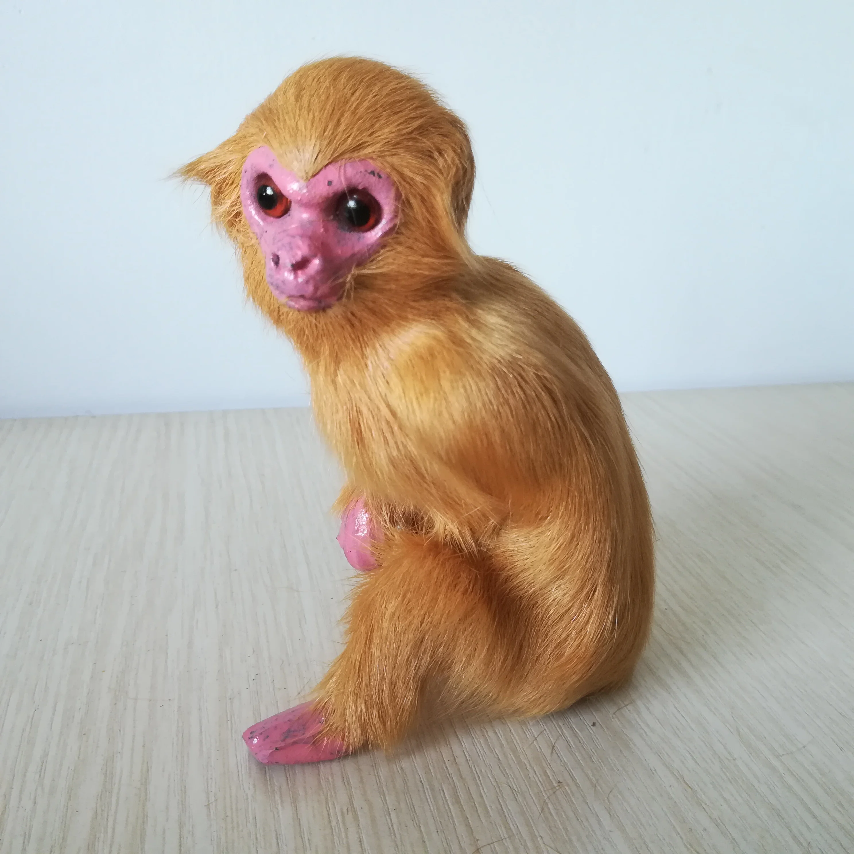 

real life toy monkey hard model plastic&fur brown monkey about 9x6x13cm home decoration toy gift b1702