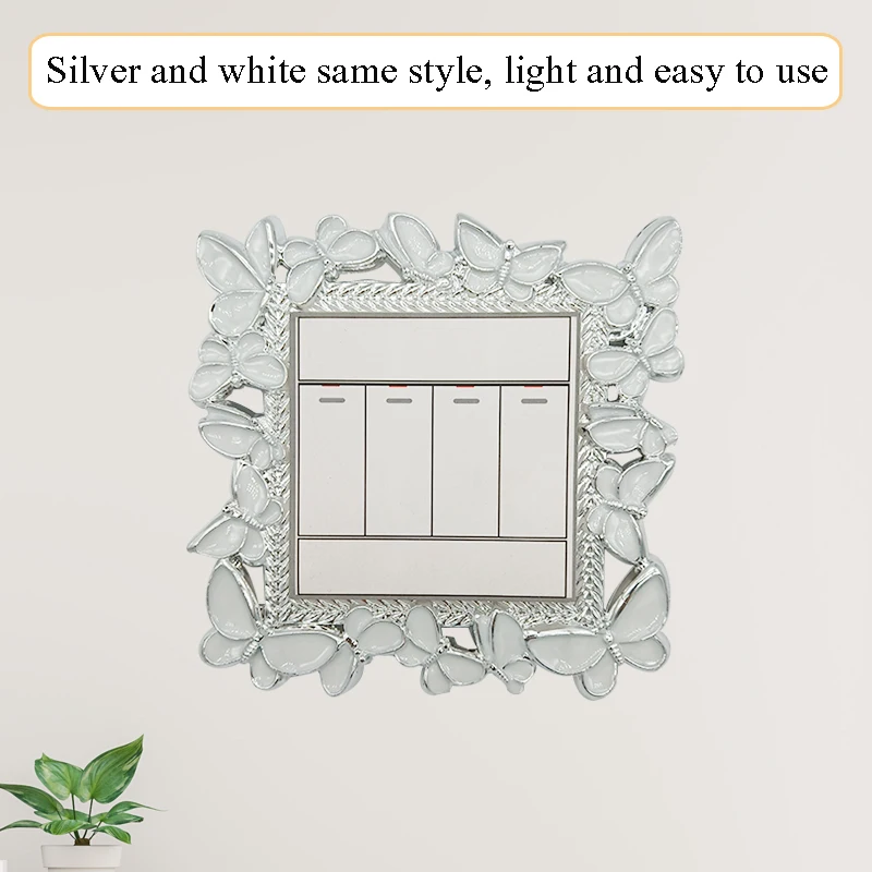 2021 European style dustproof butterfly switch stickers decorative stickers children\'s room cartoon switch protective cover