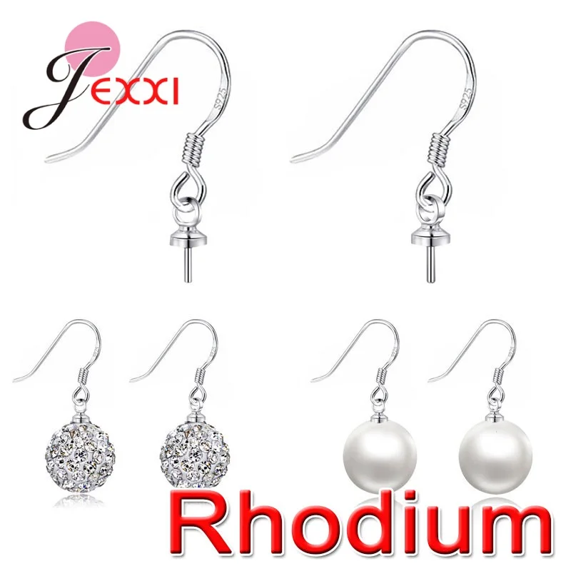 925 Sterling Silber Ohrring Erkenntnisse Ohr Haken Haken Armaturen DIY Schmuck Machen Zubehör Draht Schmuck Liefert 10 teile/los